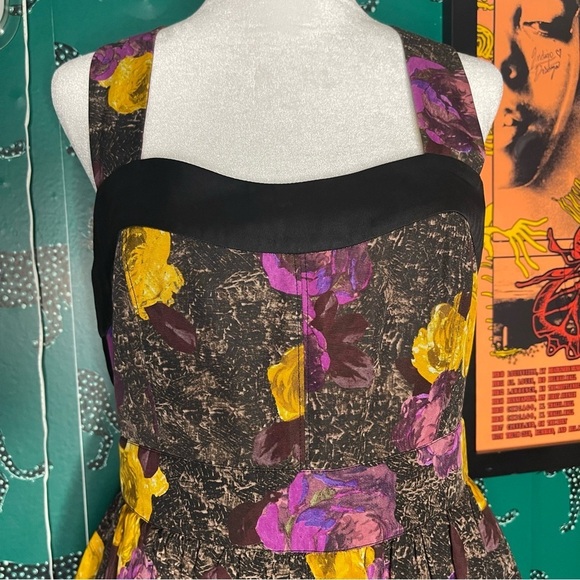 Anthropologie Twinkle By Wenlan Cotton and Silk Blend Floral Dress Size 6 - Picture 4 of 10